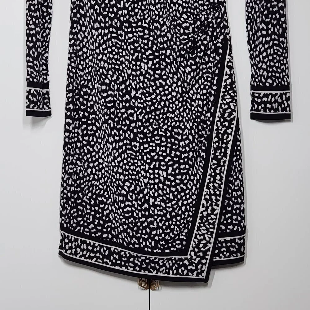 Michael Kors Ped Wrap Dress Women's Size XS Black & White